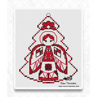 Fir Tree, Mzeza Painting. Angel - PDF Cross Stitch Pattern