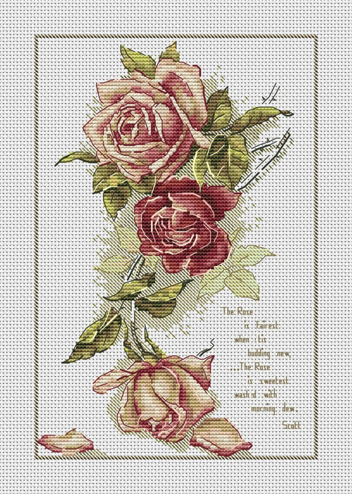 Vintage Roses - PDF Cross Stitch Pattern