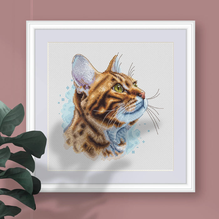 Bengal Cat Comb - PDF Cross Stitch Pattern