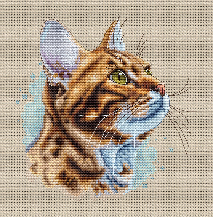 Bengal Cat Comb - PDF Cross Stitch Pattern