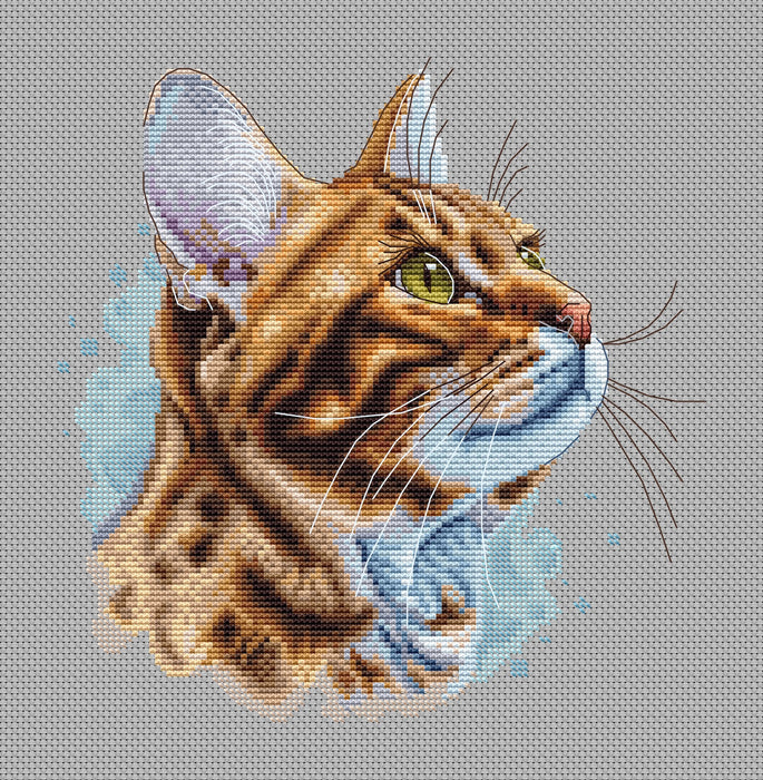 Bengal Cat Comb - PDF Cross Stitch Pattern