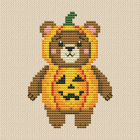 Pumpkin Bear - PDF Cross Stitch Pattern