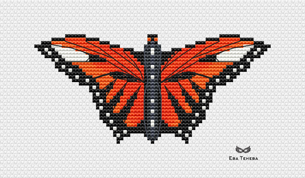 Butterfly. Orange Summer - PDF Cross Stitch Pattern