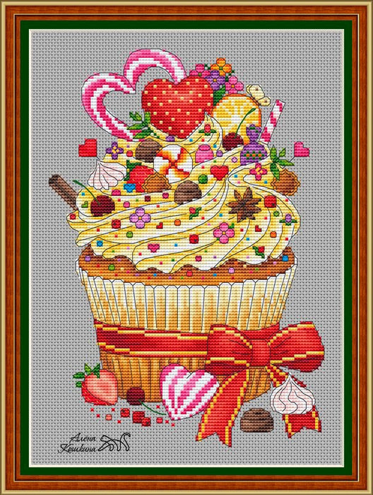 Cake. Heart - PDF Cross Stitch Pattern