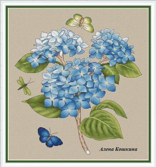 Hydrangea - PDF Cross Stitch Pattern – Wizardi