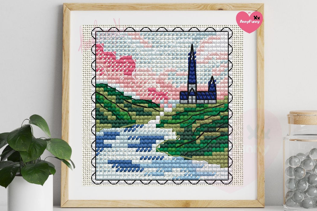 Stamp. Castle - PDF Cross Stitch Pattern