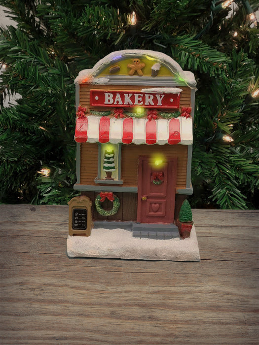 Christmas Village Bakery with LED Lights F07M4-29-Z615C