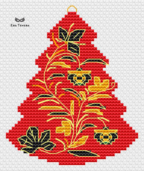 Christmas tree. Khokhloma Set - PDF Cross Stitch Pattern