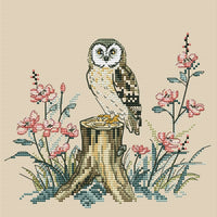 Owl on a Stump - PDF Cross Stitch Pattern