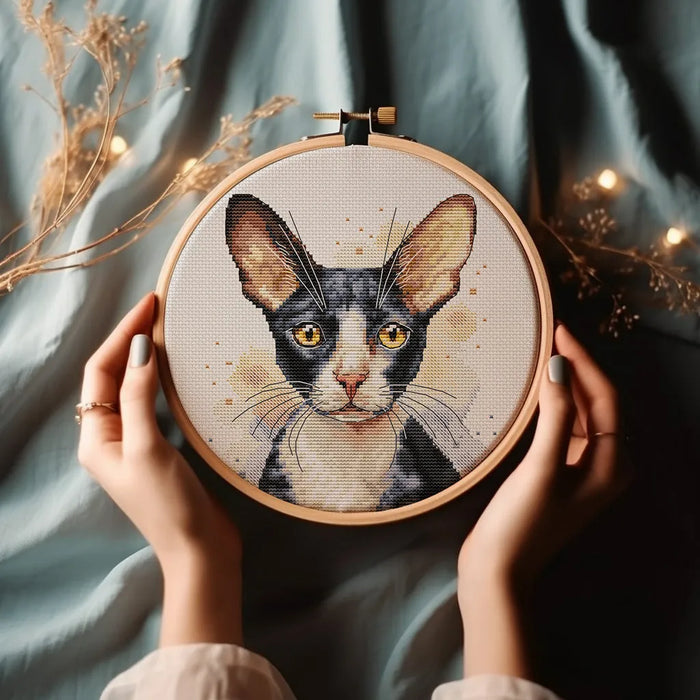 Cornish Rex Cat Comb - PDF Cross Stitch Pattern