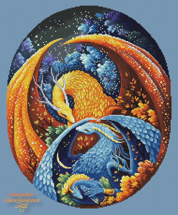 The Dragon Family 2 - PDF Cross Stitch Pattern