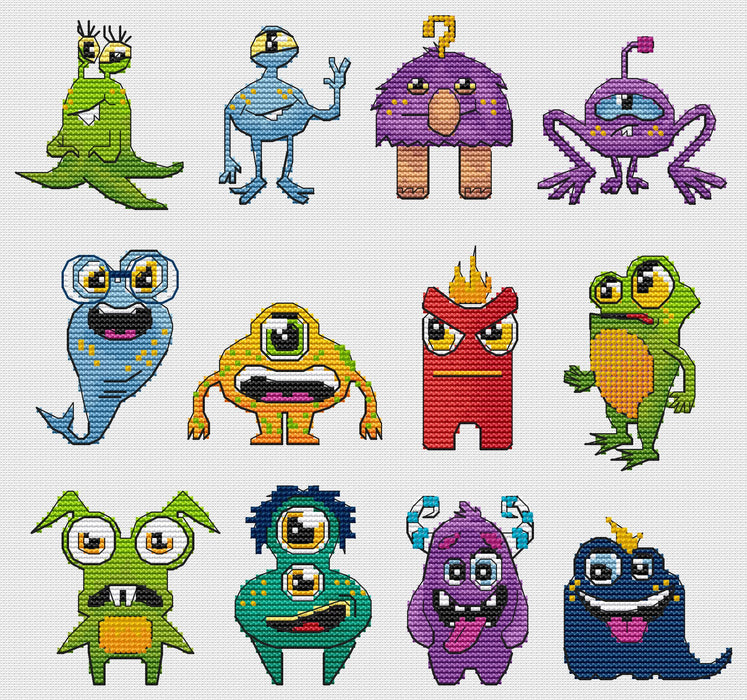 Toys. Aliens - PDF Cross Stitch Pattern