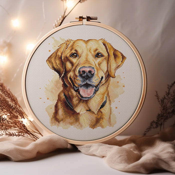 Yellow Labrador Comb - PDF Cross Stitch Pattern