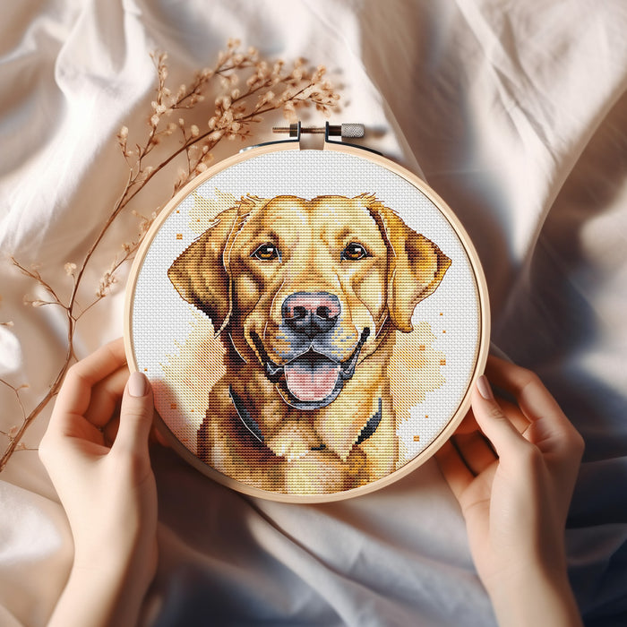 Yellow Labrador Comb - PDF Cross Stitch Pattern