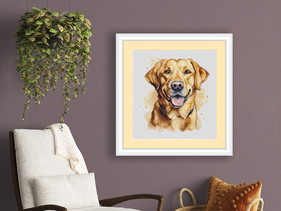 Yellow Labrador Comb - PDF Cross Stitch Pattern