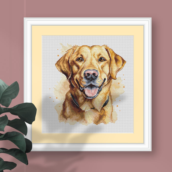 Yellow Labrador Comb - PDF Cross Stitch Pattern