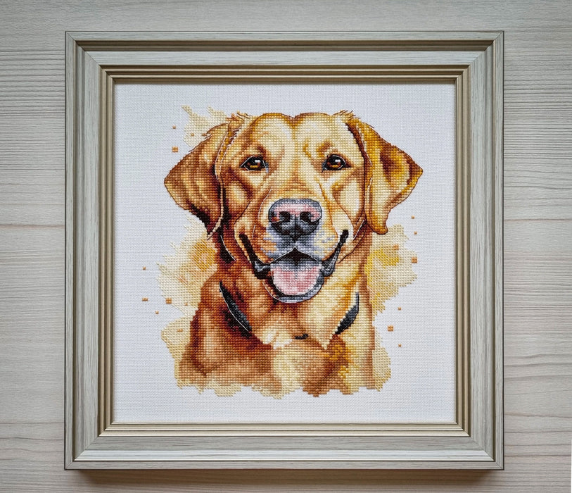 Yellow Labrador Comb - PDF Cross Stitch Pattern