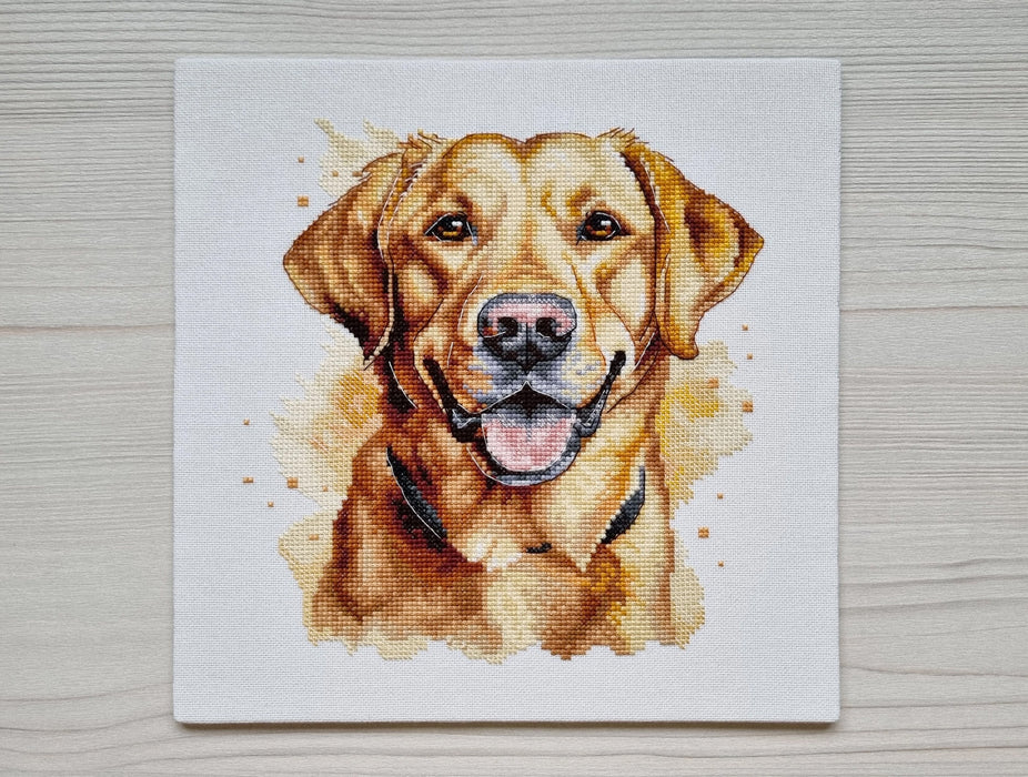 Yellow Labrador Comb - PDF Cross Stitch Pattern