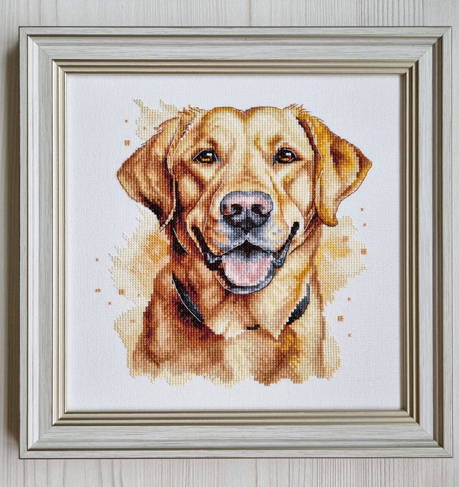 Yellow Labrador Comb - PDF Cross Stitch Pattern