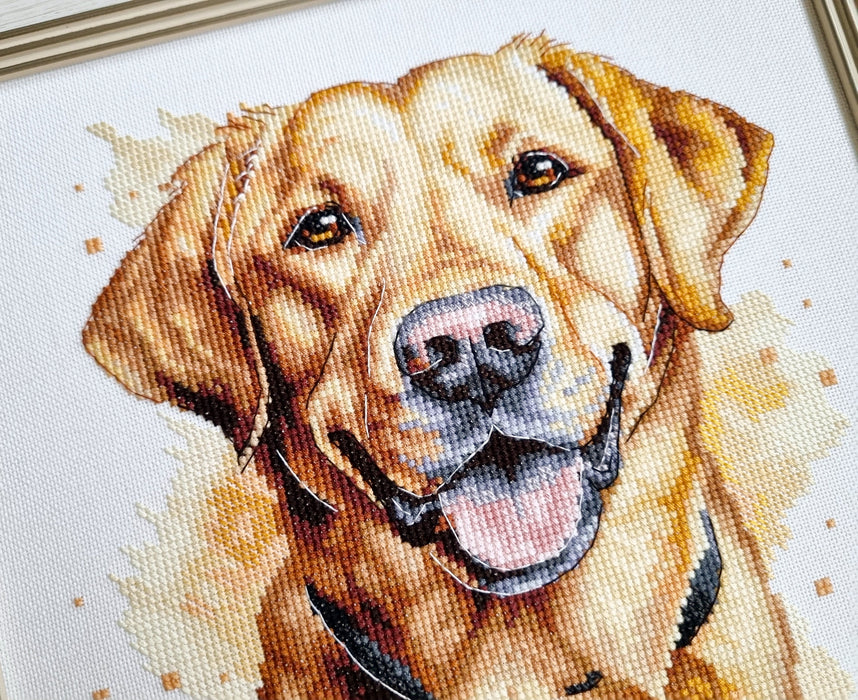 Yellow Labrador Comb - PDF Cross Stitch Pattern