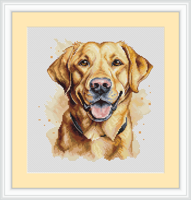 Yellow Labrador Comb - PDF Cross Stitch Pattern