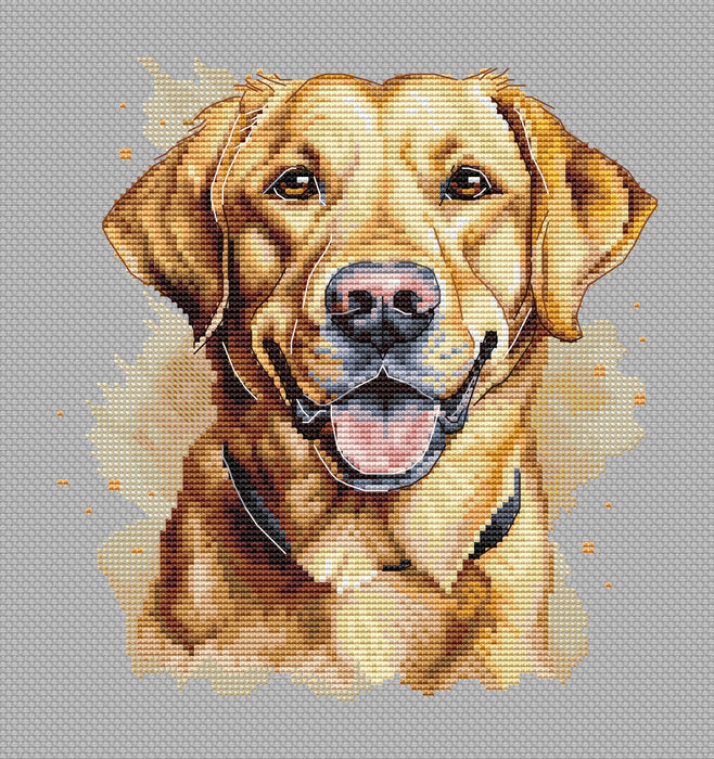 Yellow Labrador Comb - PDF Cross Stitch Pattern