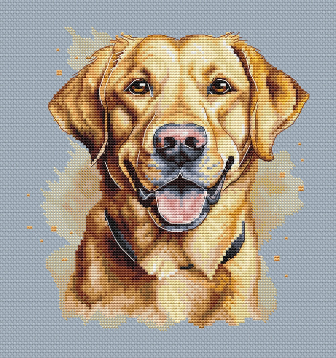 Yellow Labrador Comb - PDF Cross Stitch Pattern