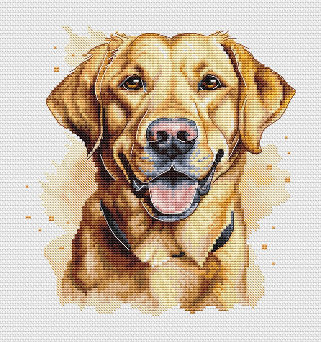 Yellow Labrador Comb - PDF Cross Stitch Pattern