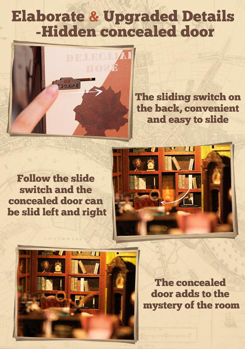 Book Nook Wizardi Miniature - Rose Detective Agency Roombox Kit