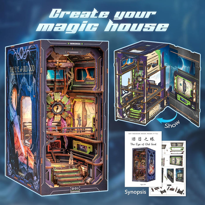 Book Nook Wizardi Miniature - The Eye of Old God Roombox Kit