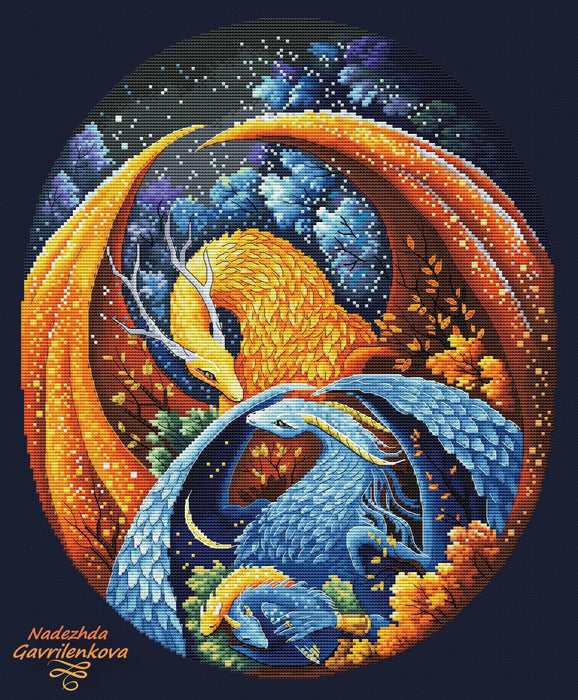 The Dragon Family 2 - PDF Cross Stitch Pattern