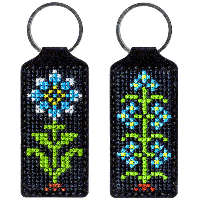 Flower Key Chain Cross-stitch kit on artificial leather FLHL-024