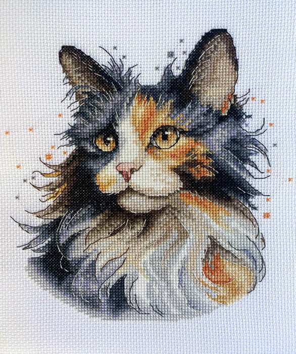 Calico Cat Comb - PDF Cross Stitch Pattern