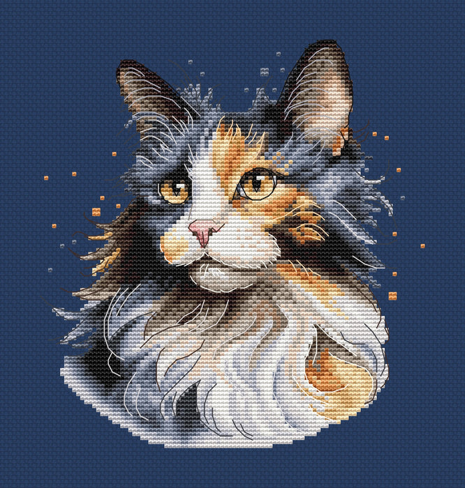 Calico Cat Comb - PDF Cross Stitch Pattern