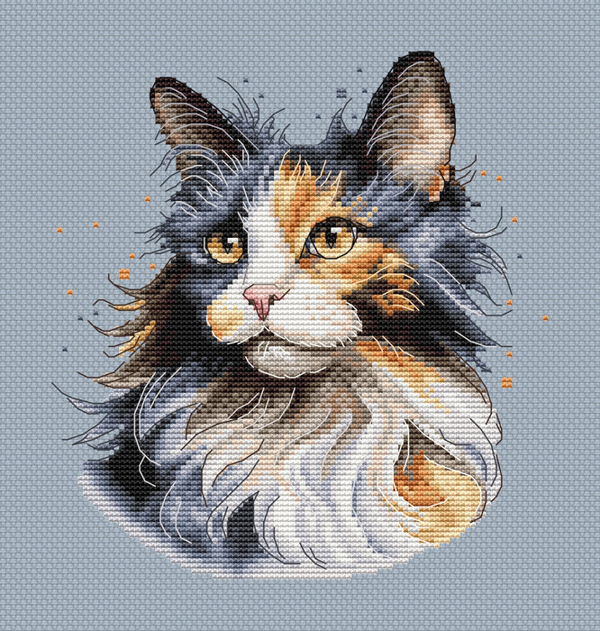 Calico Cat Comb - PDF Cross Stitch Pattern