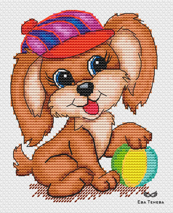 Cheerful puppy - PDF Cross Stitch Pattern