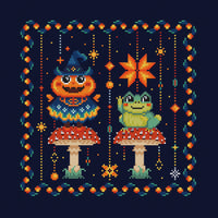 Frog and Pumpkin - PDF Cross Stitch Pattern