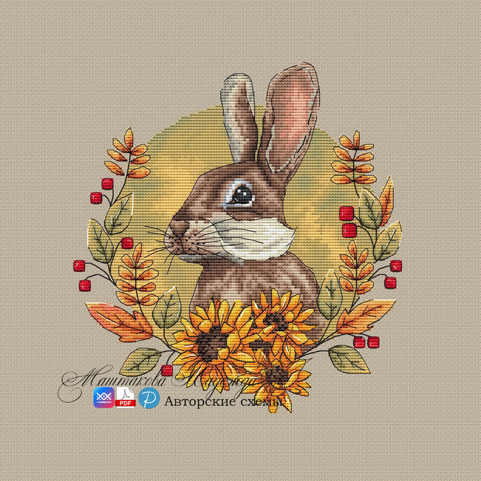 Gifts of autumn. Fox and Hare - PDF Cross Stitch Pattern