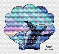 Shell. Whale - PDF Cross Stitch Pattern