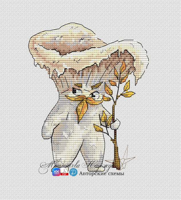 Milk mushroom - PDF Cross Stitch Pattern