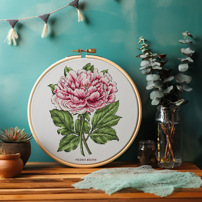 Peony Flower - PDF Cross Stitch Pattern