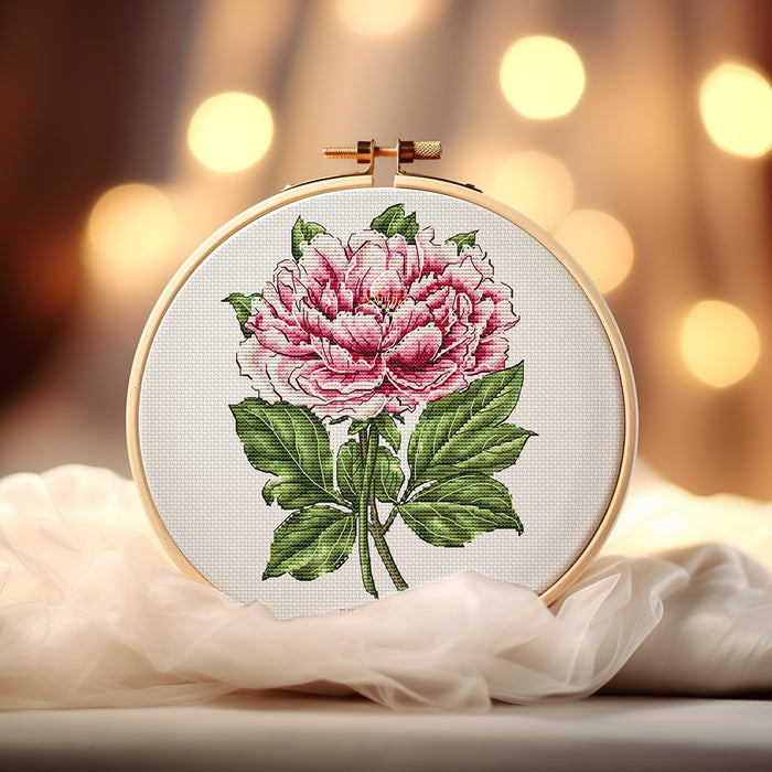 Peony Flower - PDF Cross Stitch Pattern