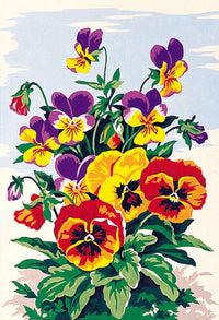 Needlepoint canvas for halfstitch without yarn Canvas Pansies SEU928.224 Seg De Paris Printed Tapestry Canvas with Red and Yellow Flowers