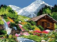 Needlepoint canvas for halfstitch without yarn Canvas The small waterfall SE929.646 Seg De Paris Printed Tapestry Canvas