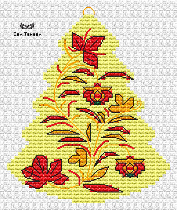 Christmas tree. Khokhloma Set - PDF Cross Stitch Pattern