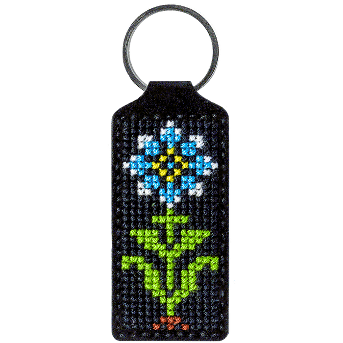 Flower Key Chain Cross-stitch kit on artificial leather FLHL-024
