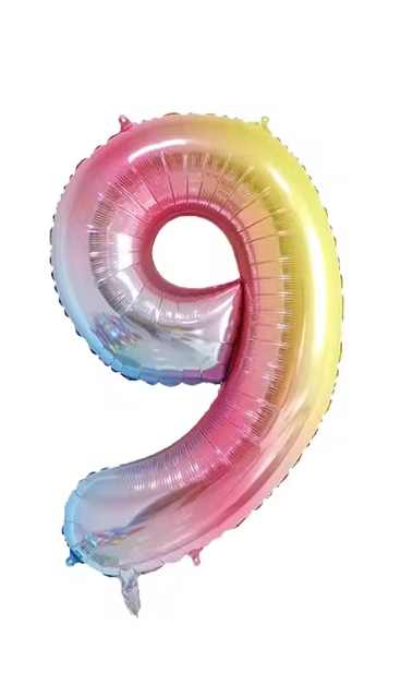 Rainbow Gradient Colorful Number Balloon Foil Balloon F07M1-77-9