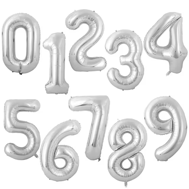 Silver Number Balloon Foil Balloon F07M1-79-2