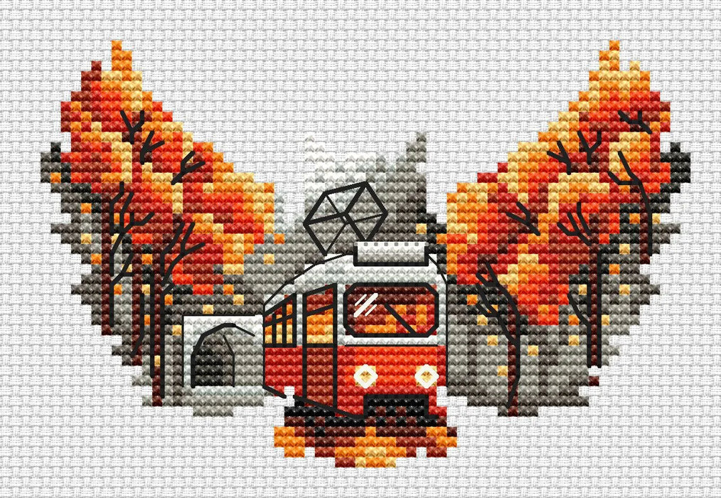 Autumn Tram - PDF Cross Stitch Pattern