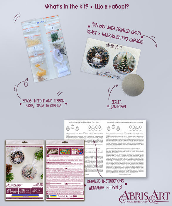 Bead Embroidery Kit Decoration - Winter guest ABT-031